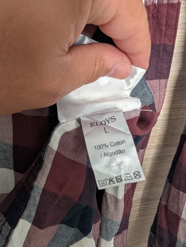Camisa de verão masculina ELDYS, 100% algodão, tamanho L, muito bom estado – photo 3